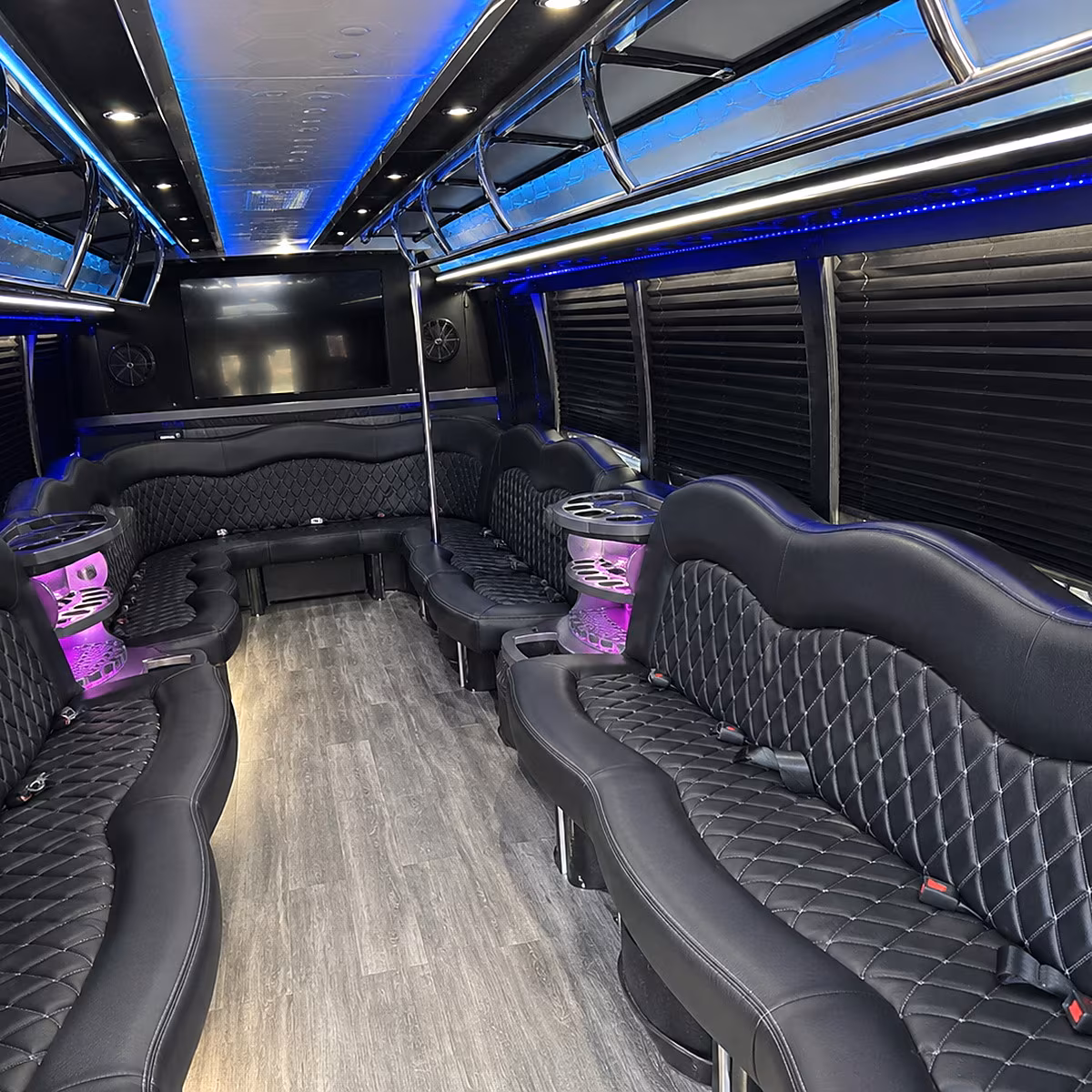 50 Passenger Party Bus Inside