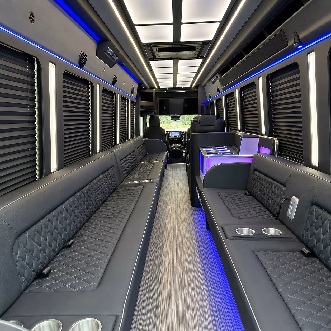 Tulsa Bachelor & Bachelorette Transportation party bus interior