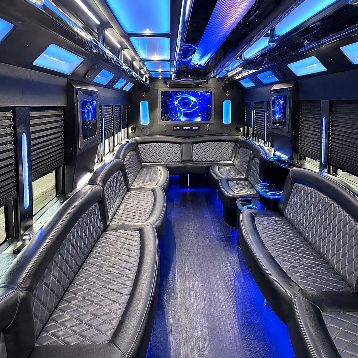 Tulsa Concert & Music Festival Transportation party bus interior