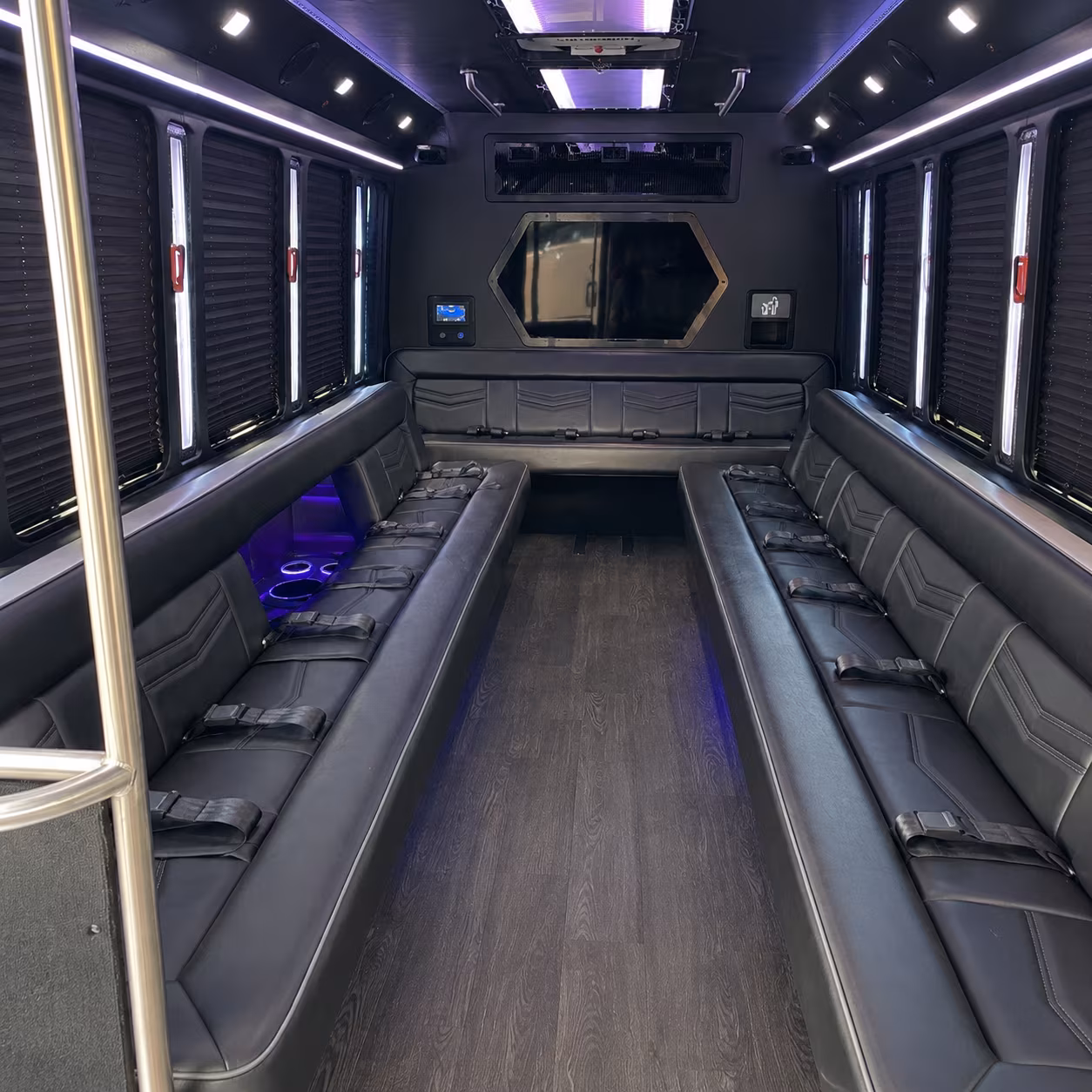 Tulsa Wedding Transportation party bus interior