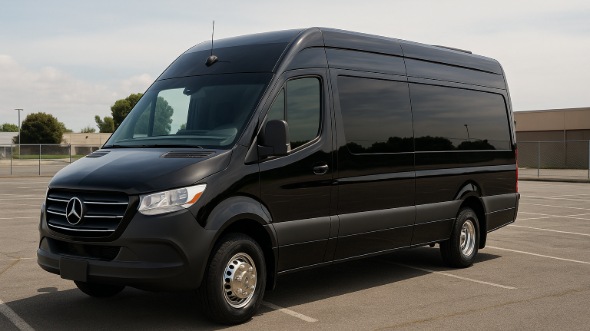 Exterior of Tulsa Party Bus Company's 14 Passenger Sprinter Limousine in Tulsa