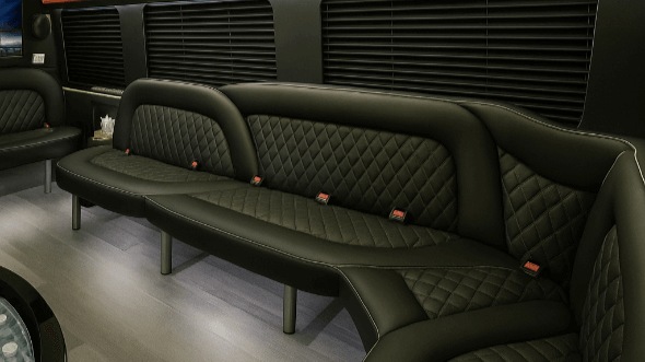 Interior of Tulsa Party Bus Company's 15 Passenger Party Bus in Broken Arrow