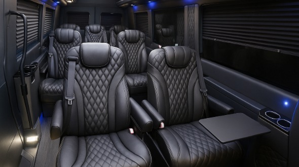 Interior of Tulsa Party Bus Company's 18 Passenger Minibus in Tulsa