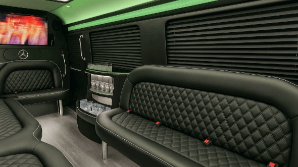 Interior of Tulsa Party Bus Company's 18 Passenger Party Bus in Enid