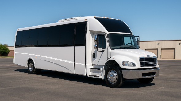 Exterior of Tulsa Party Bus Company's 20 Passenger Party Bus in Fayetteville