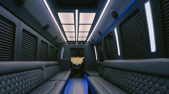 Interior of Tulsa Party Bus Company's 20 Passenger Party Bus in Tulsa