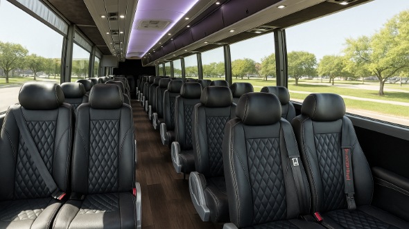 Interior of Tulsa Party Bus Company's 25 Passenger Mini Bus in Tulsa