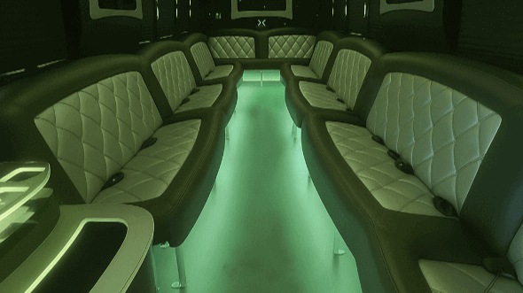 Interior of Tulsa Party Bus Company's 25 Passenger Party Bus in Broken Arrow