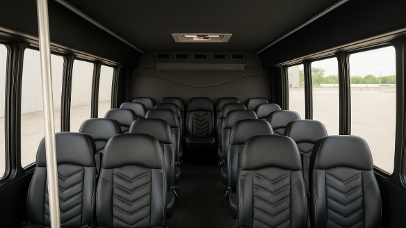 Interior of Tulsa Party Bus Company's 30 Passenger Minibus in Tulsa