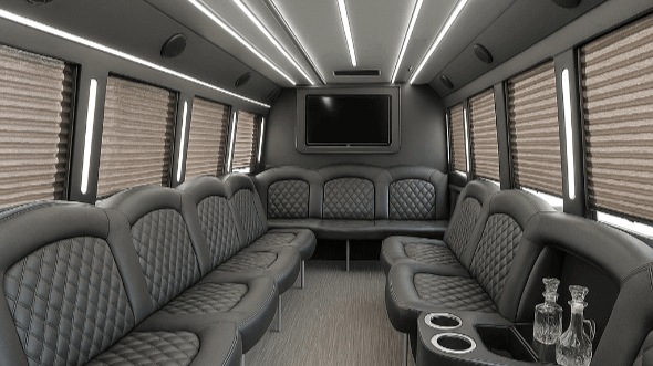 Interior of Tulsa Party Bus Company's 30 Passenger Party Bus in Tulsa