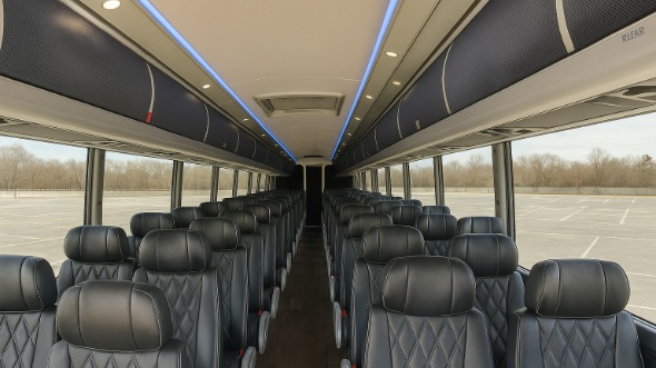 Interior of Tulsa Party Bus Company's 40 Passenger Charter Bus in Tulsa