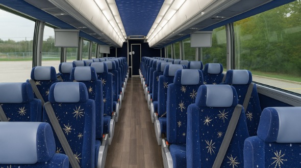 Interior of Tulsa Party Bus Company's 46 Passenger Charter Bus in Tulsa