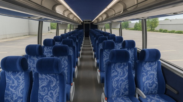 Interior of Tulsa Party Bus Company's 47 Passenger Charter Bus in Tulsa