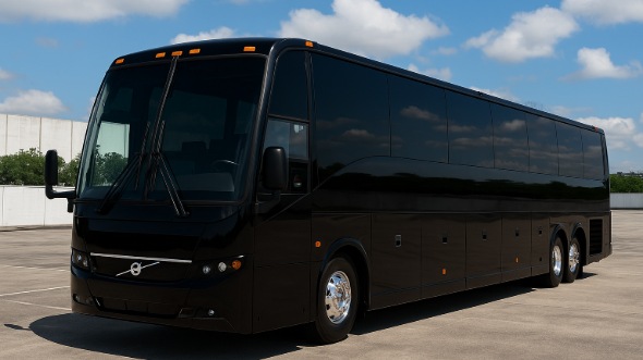 Exterior of Tulsa Party Bus Company's 50 Passenger Party Bus in Rogers