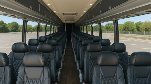 Interior of Tulsa Party Bus Company's ADA Charter Bus in Tulsa