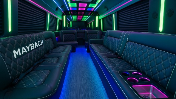 tulsa 25 passenger party bus interior