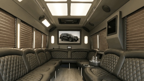 tulsa 28 passenger party bus inside